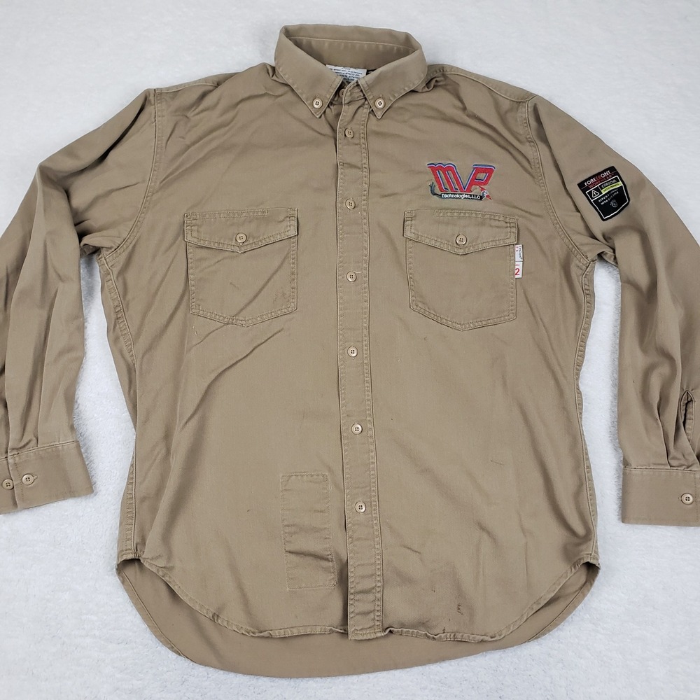 Cordova FireZero FR Shirt Mens Large Tan HRC 2 NFPA 2112 Workwear MVP Logo